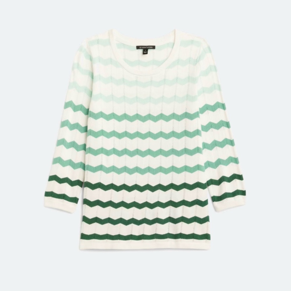 Stitch Fix 41 Hawthorn Grinda/Irene  Chevron Pointelle Sweater (XL)